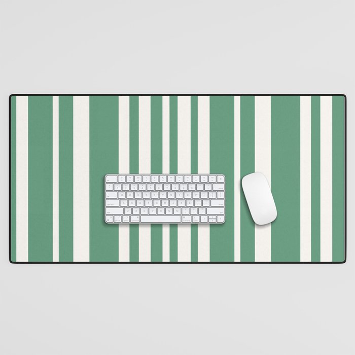 Classic Stripes XXXIX - Kelly Green Desk Mat Gallery Image 1