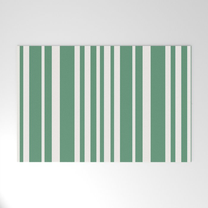 Classic Stripes XXXIX - Kelly Green Welcome Mat Gallery Image 1