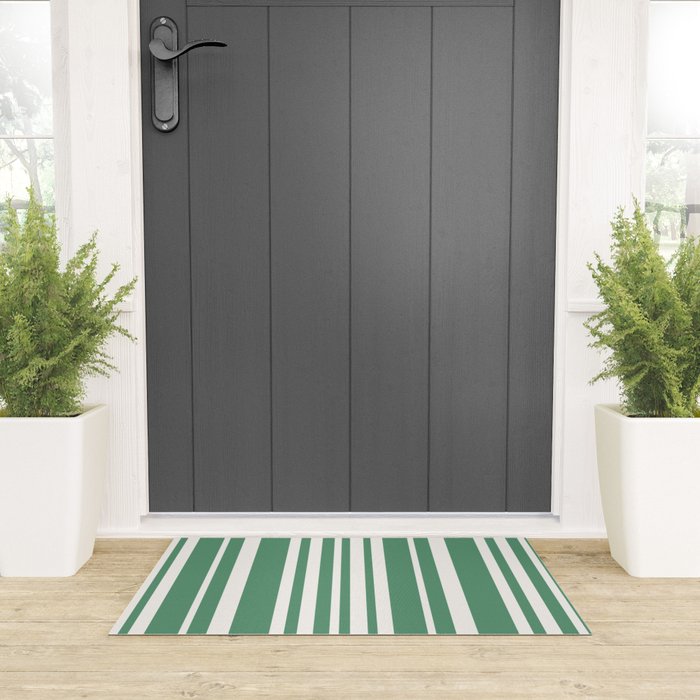 Classic Stripes XXXIX - Kelly Green Welcome Mat Gallery Image 3