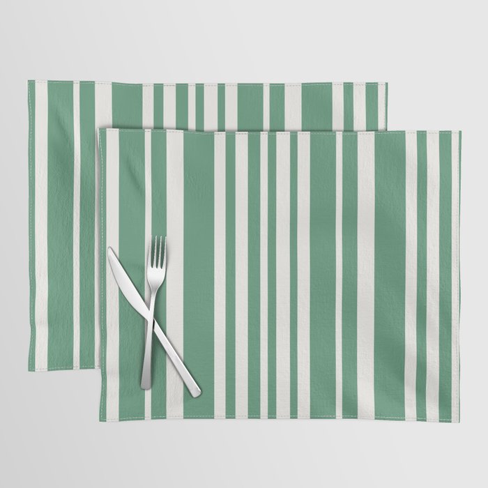 Classic Stripes XXXIX - Kelly Green Placemat Gallery Image 1