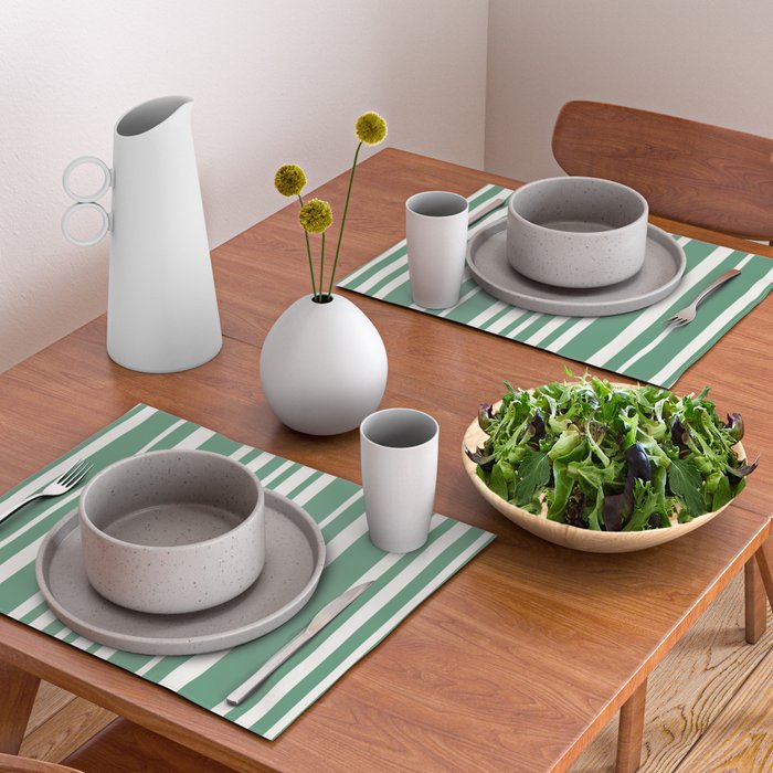 Classic Stripes XXXIX - Kelly Green Placemat Gallery Image 2