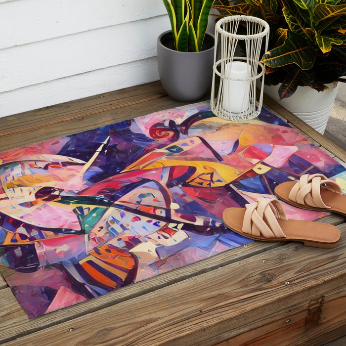 Colorful Kandinsky Outdoor Rug Gallery Image 2