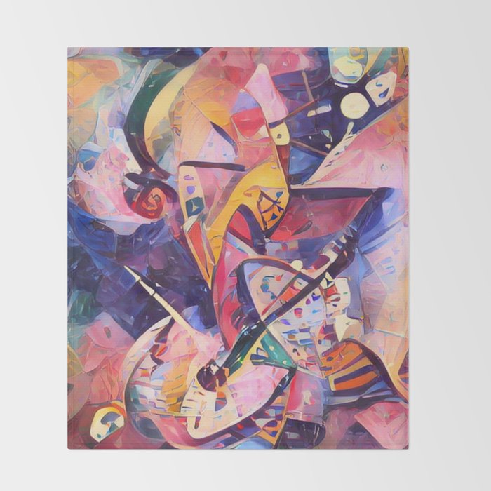 Colorful Kandinsky Throw Blanket Gallery Image 2