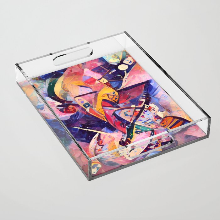 Colorful Kandinsky Acrylic Tray Gallery Image 1