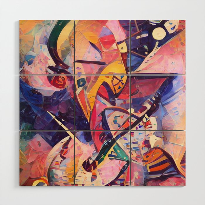 Colorful Kandinsky Wood Wall Art Gallery Image 1