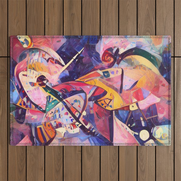 Colorful Kandinsky Outdoor Rug Gallery Image 1