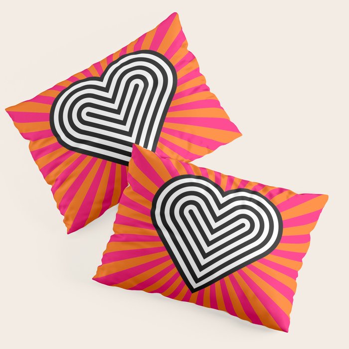 Pop art heart Pillow Sham Gallery Image 1