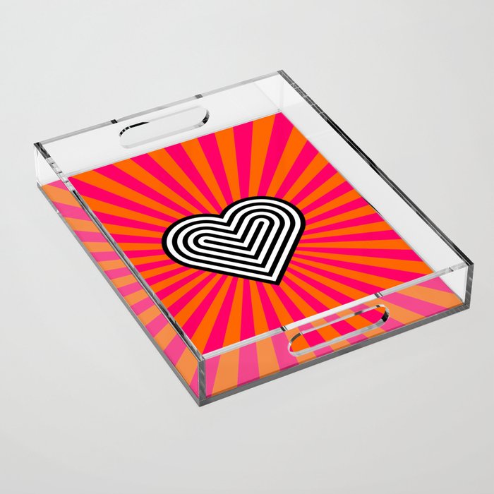 Pop art heart Acrylic Tray Gallery Image 1