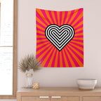 Pop art heart Wall Tapestry Gallery Image 2
