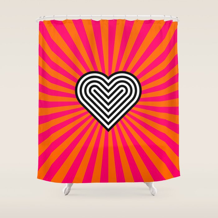 Pop art heart Shower Curtain Gallery Image 1