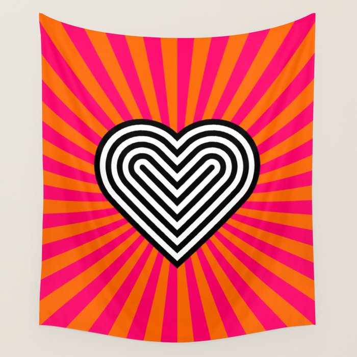 Pop art heart Wall Tapestry Gallery Image 1