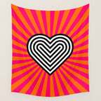 Pop art heart Wall Tapestry Gallery Image 4