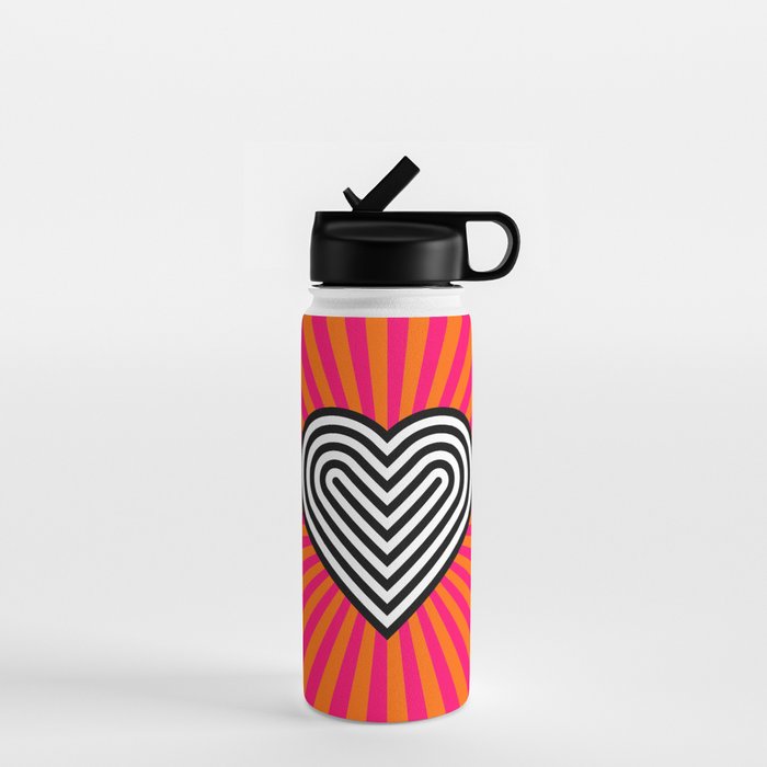 Pop art heart Water Bottle Gallery Image 1
