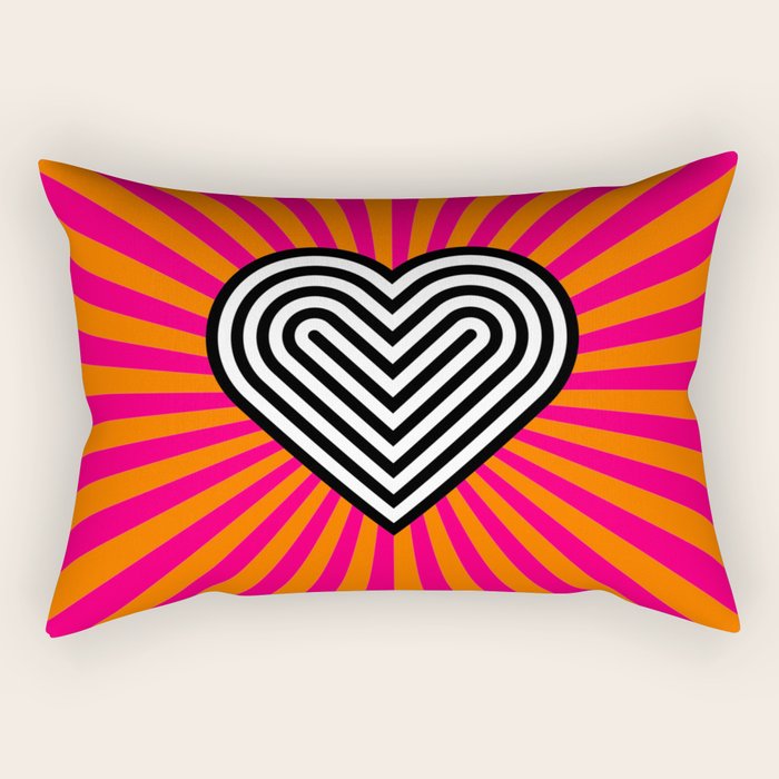 Pop art heart Rectangular Pillow Gallery Image 1