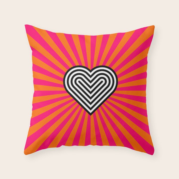 Pop art heart Throw Pillow Gallery Image 1