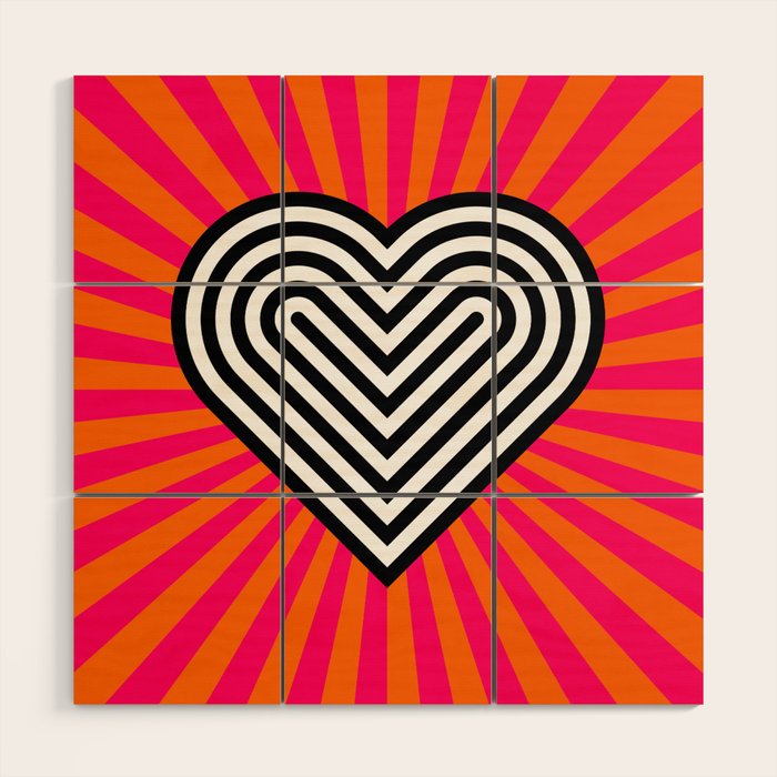 Pop art heart Wood Wall Art Gallery Image 1