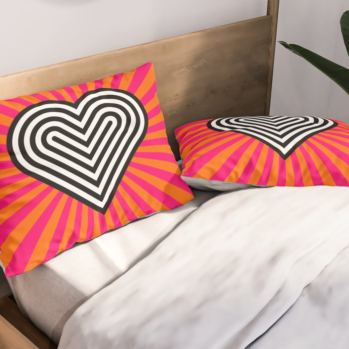 Pop art heart Pillow Sham Gallery Image 2