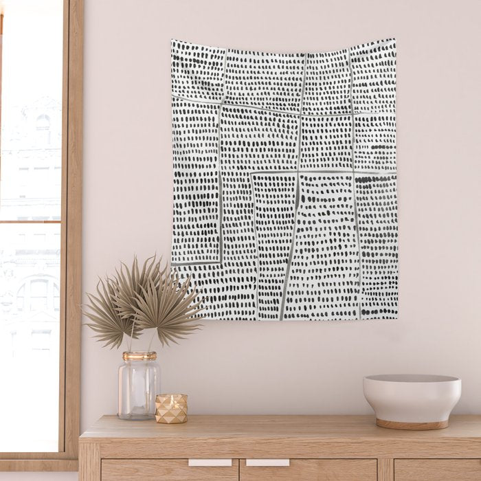 Categorize Print in Black and White Wall Tapestry Gallery Image 2