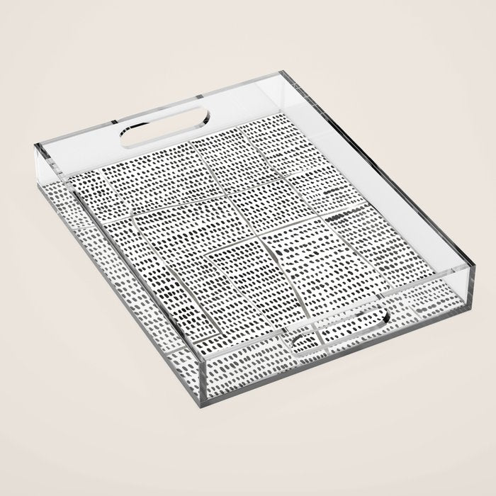 Categorize Print in Black and White Acrylic Tray Gallery Image 1