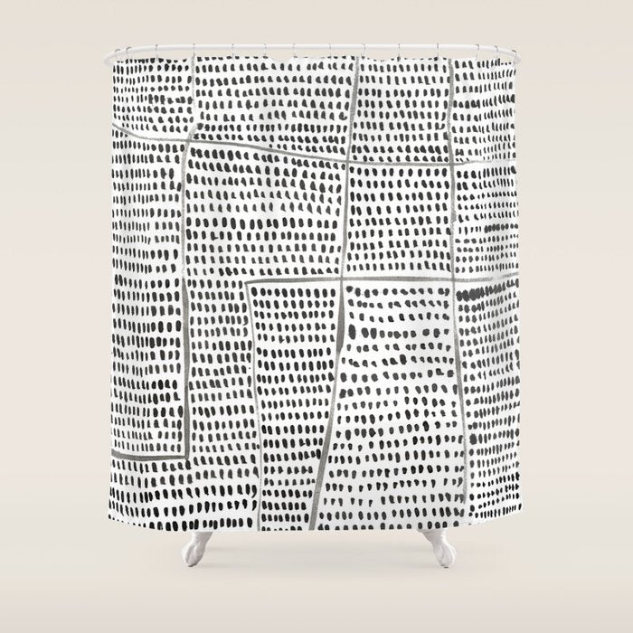 Categorize Print in Black and White Shower Curtain Gallery Image 1