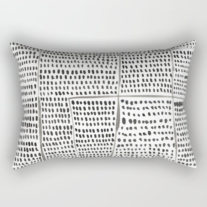 Categorize Print in Black and White Rectangular Pillow Gallery Image 2