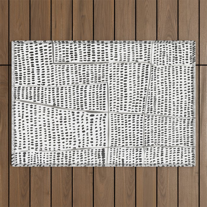 Categorize Print in Black and White Outdoor Rug Gallery Image 1