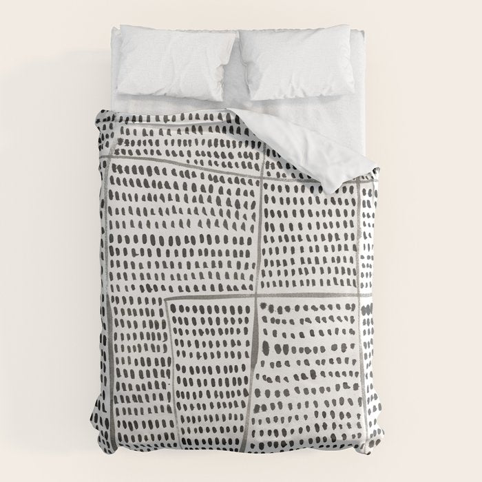 Categorize Print in Black and White Duvet Cover Gallery Image 1