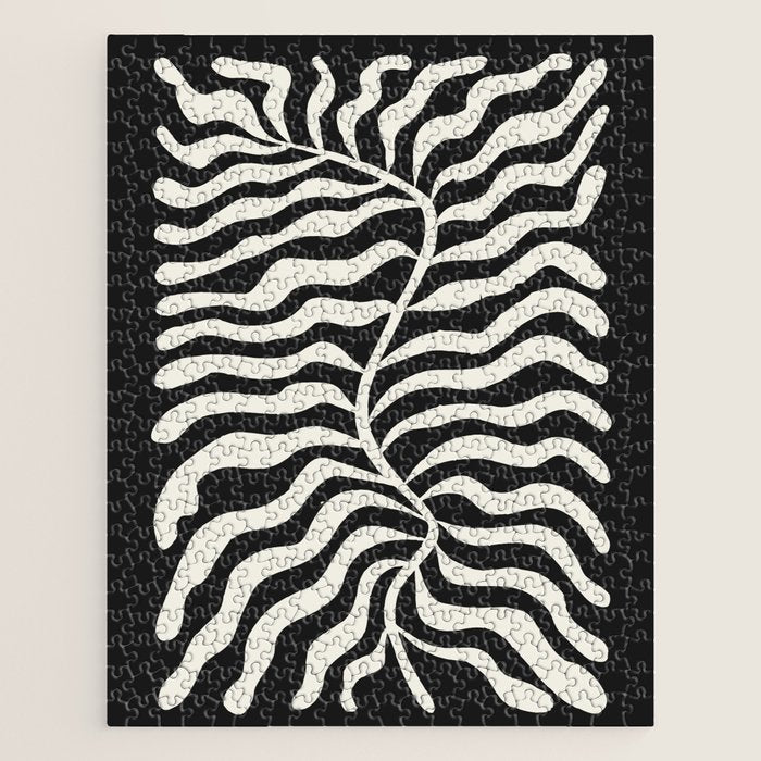 Onyx Ferns: Black & White Matisse Edition Jigsaw Puzzle Gallery Image 1