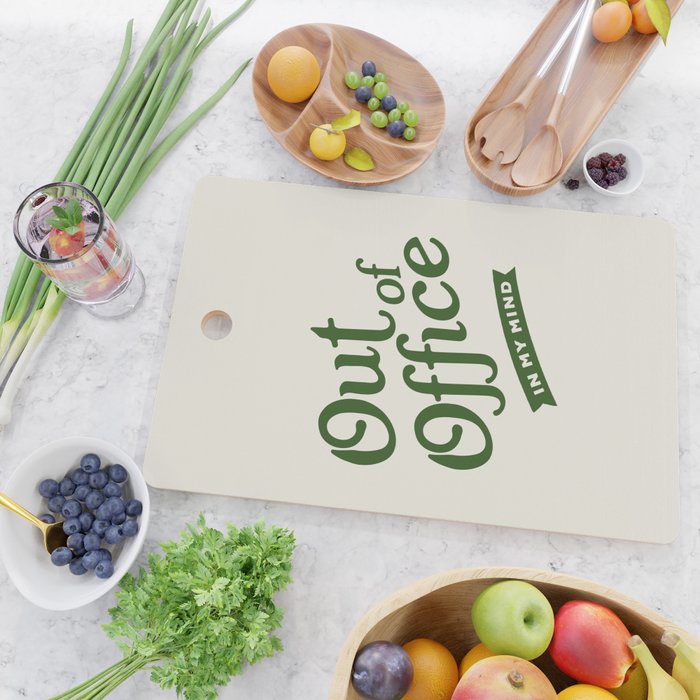 Out of Office - Retro Typography in Green Cutting Board Gallery Image 2