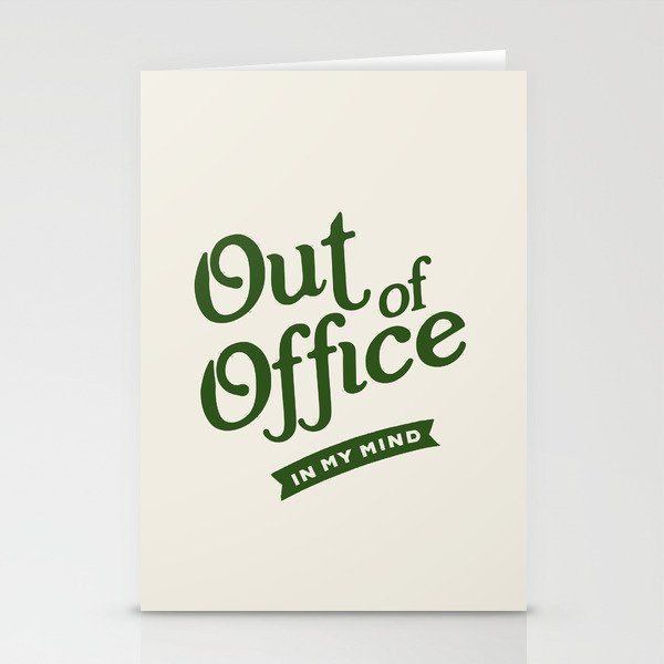 Out of Office - Retro Typography in Green Stationery Card Gallery Image 2