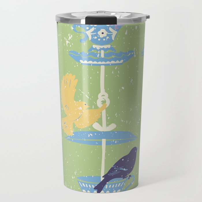 Garden Bird feeding may green Travel Mug Gallery Image 1