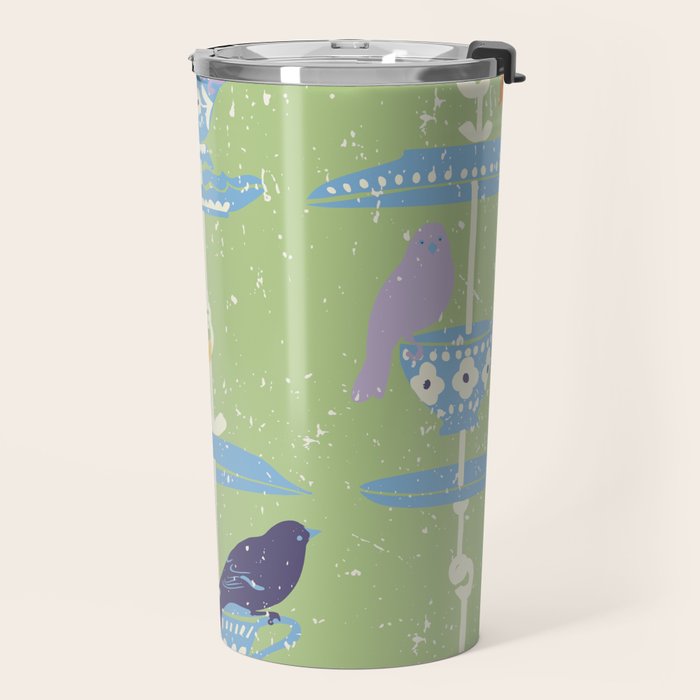Garden Bird feeding may green Travel Mug Gallery Image 2