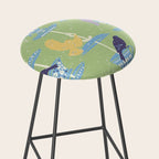 Garden Bird feeding may green Stool Gallery Image 2