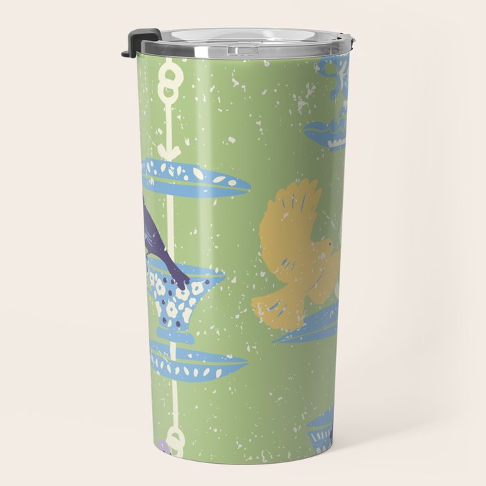 Garden Bird feeding may green Travel Mug Gallery Image 3