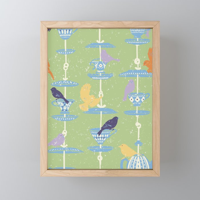 Garden Bird feeding may green Mini Art Print Gallery Image 1