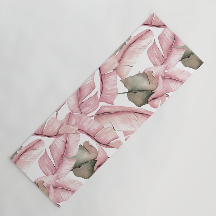 Tropical Banana Leaves, Watercolor Prints Yoga Mat Gallery Image 1