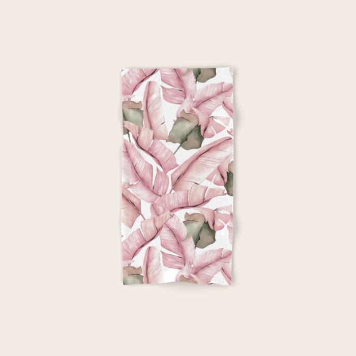 Tropical Banana Leaves, Watercolor Prints Bath Towel Gallery Image 1
