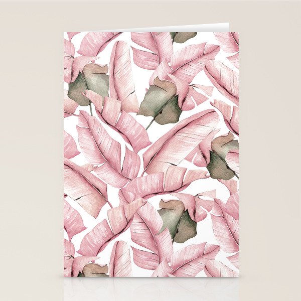 Tropical Banana Leaves, Watercolor Prints Stationery Card Gallery Image 2