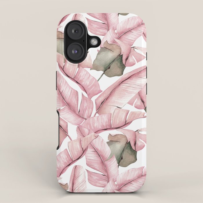 Tropical Banana Leaves, Watercolor Prints iPhone Case Gallery Image 1