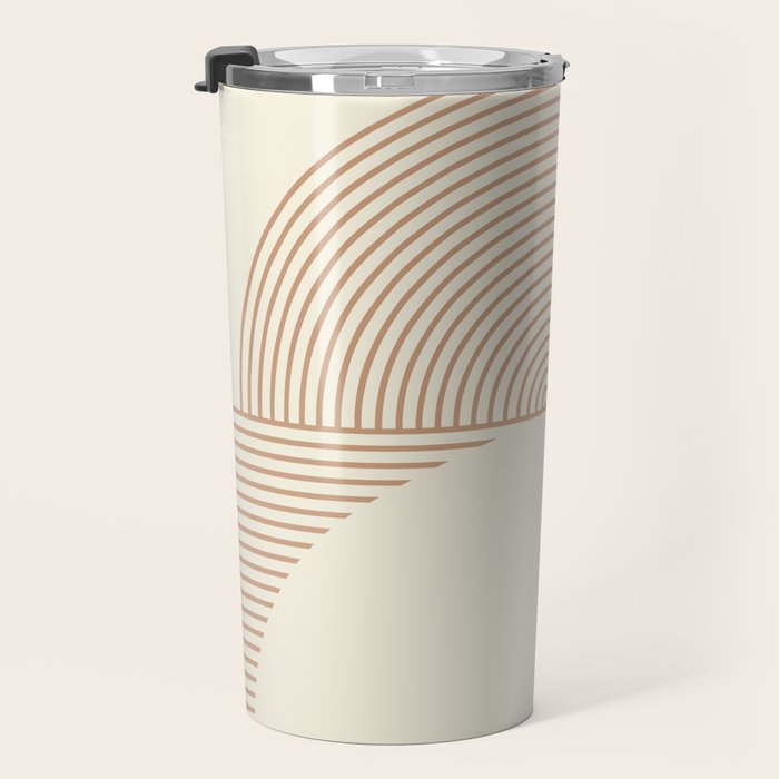 Geometric lines in Shades of Coffee and Latte 4 (Sunrise and Sunset) Travel Mug Gallery Image 3