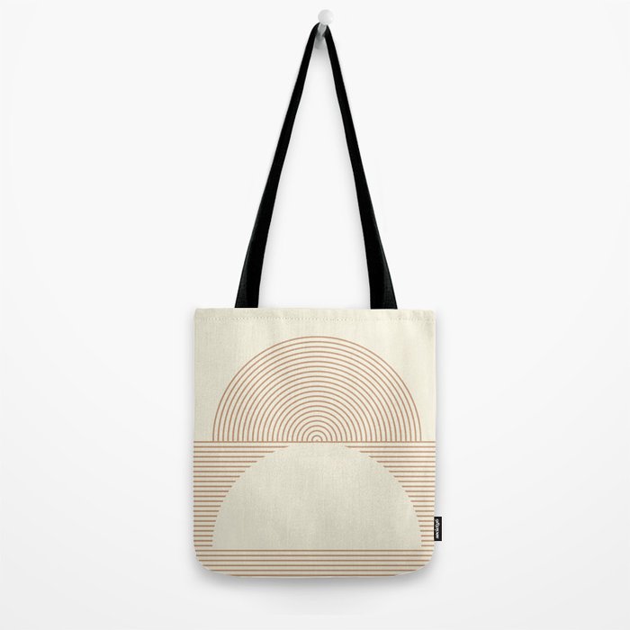 Geometric lines in Shades of Coffee and Latte 4 (Sunrise and Sunset) Tote Bag Gallery Image 2