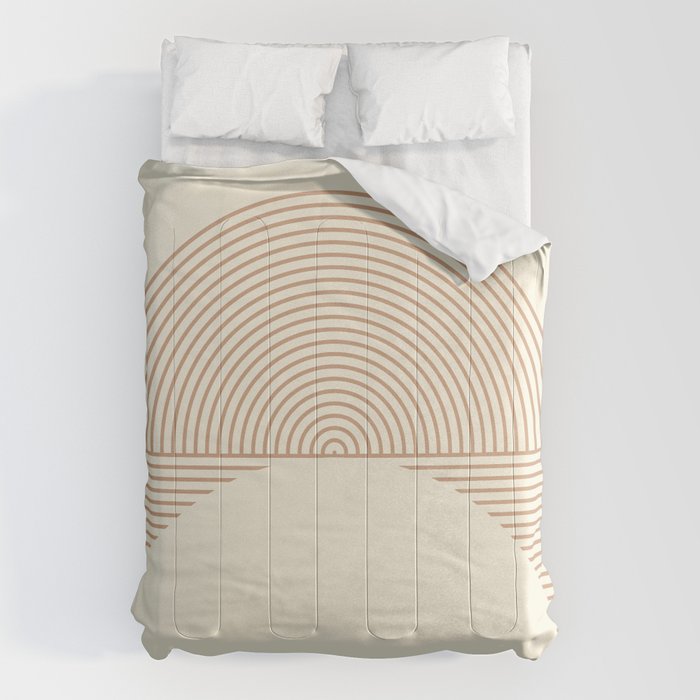 Geometric lines in Shades of Coffee and Latte 4 (Sunrise and Sunset) Comforter Gallery Image 6