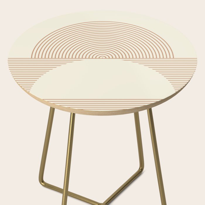 Geometric lines in Shades of Coffee and Latte 4 (Sunrise and Sunset) Side Table Gallery Image 2