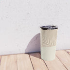 Geometric lines in Shades of Coffee and Latte 4 (Sunrise and Sunset) Travel Mug Gallery Image 4