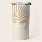 Geometric lines in Shades of Coffee and Latte 4 (Sunrise and Sunset) Travel Mug Gallery Image 2