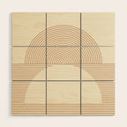 Geometric lines in Shades of Coffee and Latte 4 (Sunrise and Sunset) Wood Wall Art Gallery Image 1