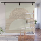 Geometric lines in Shades of Coffee and Latte 4 (Sunrise and Sunset) Wall Mural Gallery Image 1
