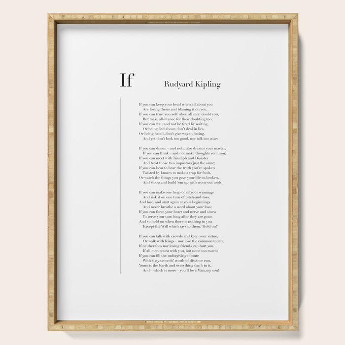 If by Rudyard Kipling Serving Tray Gallery Image 1