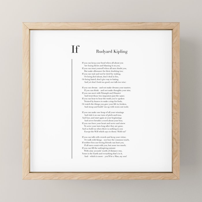 If by Rudyard Kipling Mini Art Print Gallery Image 1