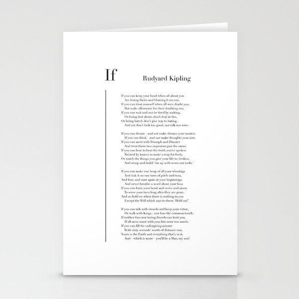 If by Rudyard Kipling Stationery Card Gallery Image 1